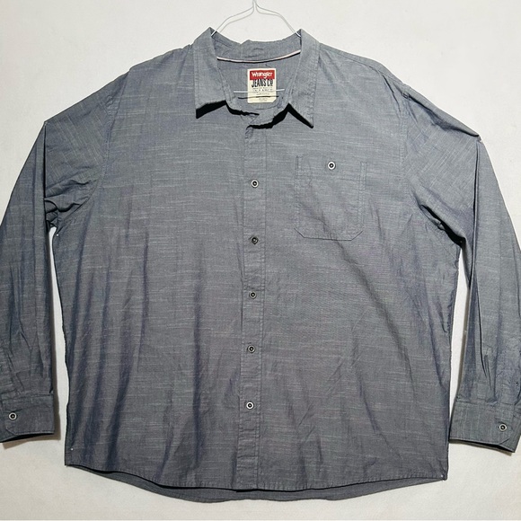 Wrangler Jeans Co. Shirt 3XL 100% Cotton Long Sleeve Light Gray Super Clean! - Picture 5 of 7